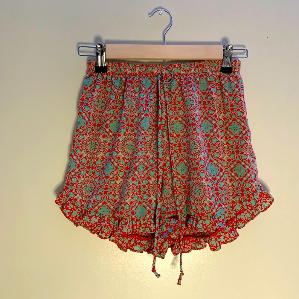 Boho style silk shorts